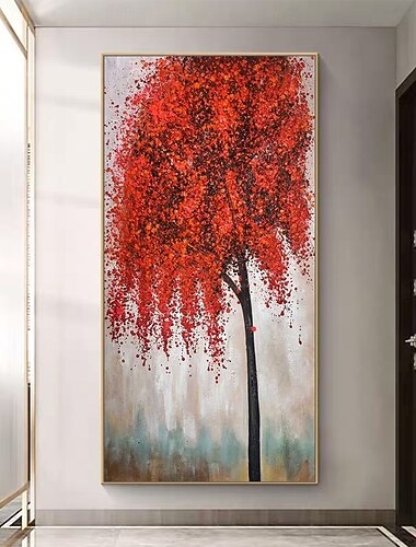  Pinturas al óleo de árboles abstractos hechas a mano de Mintura sobre lienzo, arte de pared, decoración, textura moderna, imagen de flores para decoración del hogar, pintura enrollada sin marco y sin