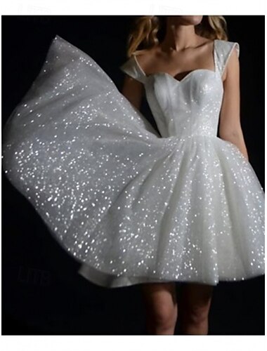  Little White Dress Bruidsdouche Jurken Boho Bruidsjurken Bal Jurk Scoop Hals Reguliere Bandjes Knie Lengte Tulle Bruidspakken Bruidsjurken Met Drapering Effen Kleur 2025