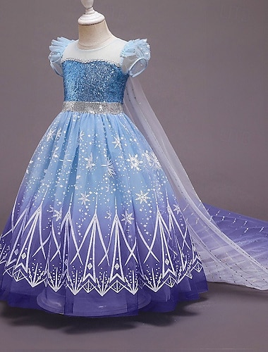  Frozen Prinses Elsa Jurken Mantel Bloemenmeisje jurk Cosplay Kostuum feest Film cosplay for Voor meisjes Kinderen Kinderdag Maskerade Bruiloft Bruiloft gast