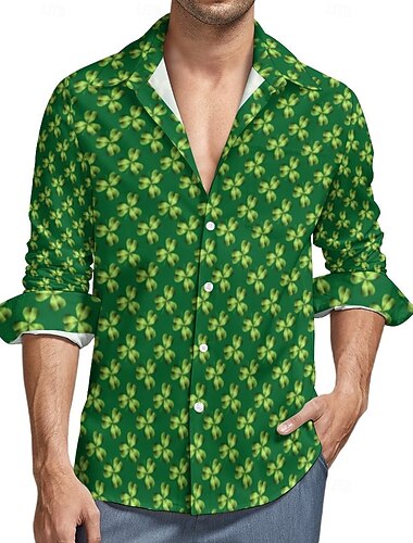  Pyhän Patrickin päivä Shamrock irlantilainen Pusero / hame Cartoon Manga Anime Kuvitettu Käyttötarkoitus Miesten Aikuisten Pyhän Patrickin päivä 3D-tulostus Rento / arki Festivaali