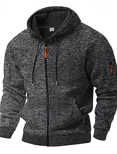  Per uomo Felpa con cappuccio Felpa con cappuccio a zip intera Felpa con cappuccio tattica Rosso bordeaux Verde militare Blu marino Grigio chiaro Grigio scuro Con cappuccio Liscio Sportivo Giornaliero