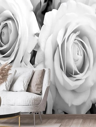  blomma 3d tapet svart och vit heminredning väggmålning rull skala och sticka avtagbar pvc/vinyl material självhäftande/häftande krävs väggdekor för vardagsrum