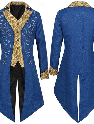  Punk & Gothic Middeleeuws Steampunk Jas Cosplay kostuum Smoking Vampieren Heer Voor heren Koninklijk Stoompunk Carnaval Maskerade Prestatie Cocktailparty Renaissance beurs Volwassenen Jas
