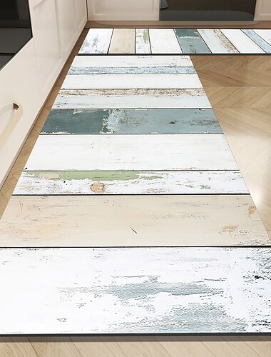  Vintage-Teppich in Holzoptik, Küchenmatte, rutschfeste, ölfeste Bodenmatte, Wohnzimmerteppich, Indoor-Outdoor-Matte, Schlafzimmerdeko, Badezimmermatte, Eingangsteppich, Türmatte