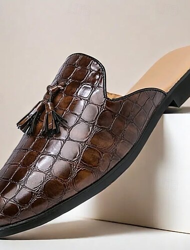  Herren Cloggs & Pantoletten Krokodilmuster PU Komfortabel Rutschfest Halbschuhe Schwarz Braun Grün