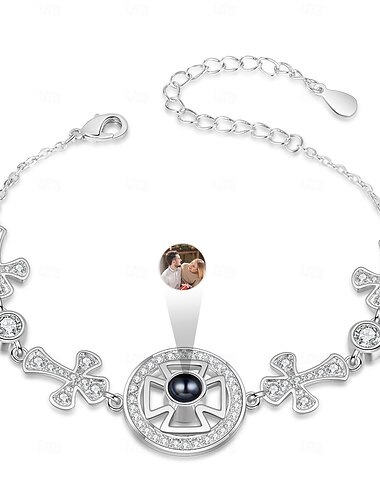  Bracciale di proiezione fotografica personalizzato - Miglior regalo per la mamma - Personalizzabile con foto regalo ideale per anniversario o matrimonio per moglie fidanzata o cari