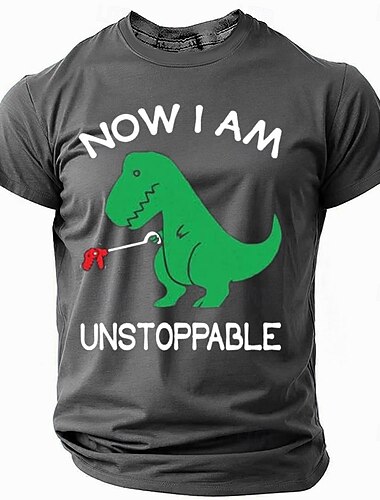  Men's Dinosaur Funny T Shirt Short Sleeve T shirt 3D Print Crew Neck Shirt Fashion Daily Street Daily Black Blue Dark Gray Summer Spring Clothing Apparel S M L XL XXL XXXL