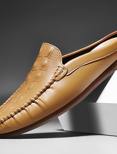  chaussures mocassins à enfiler pour hommes – mocassins en cuir décontractés et confortables avec détails tissés pour un usage quotidien