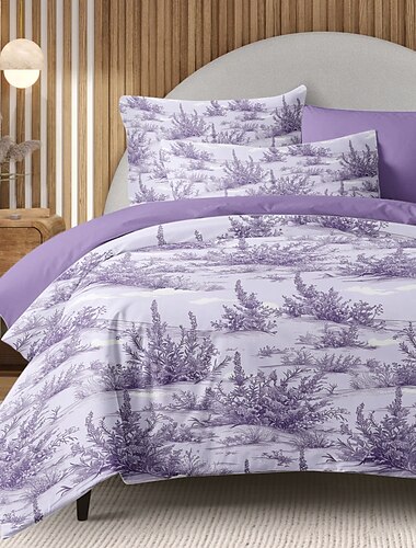  100% bomull påslakan set toile de jouy mönster täcke set mjukt 3-delat lyxigt sängset heminredning present kung drottning full storlek tre delar set