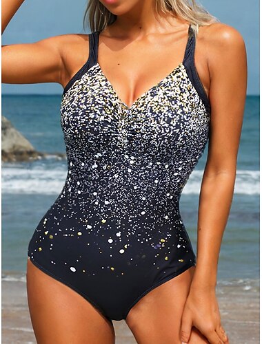  Maillots de Bain Une pièce Monokini Maillots de bain Maillot de bain Femme Contrôle du Ventre Couleur unie A Ombre Normal Rembourré A Bretelles Maillots de bain Sportif Vacances Tenues de plage