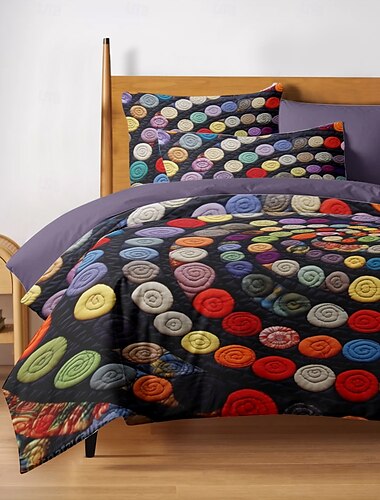  Juego de funda nórdica con diseño artístico de colcha 3d, funda nórdica suave de 3 piezas, juego de cama de algodón de lujo, decoración del hogar, regalo, funda nórdica king y queen