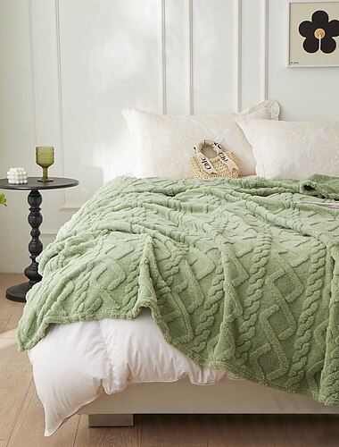  Coperte e plaid, Tinta unica Poliestere / Flanella Vello Riscaldatori Soffice comodo coperte