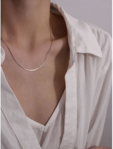  Collar Cromo Mujer Moda Estilo lindo Clásico Boda Forma Geométrica Gargantillas Para Diario