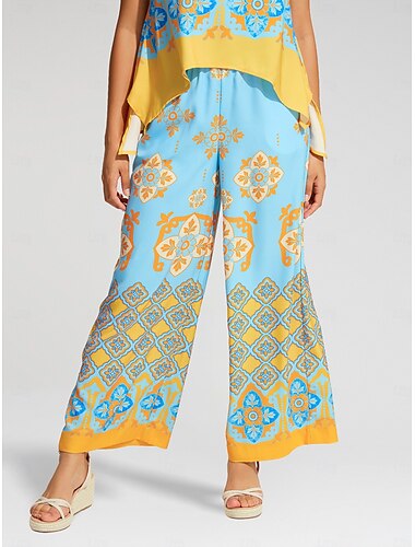  Dam Ledig Trosor Maxi bohemliv Semester Ledigt / vardag Strandsemester Gul Orange Vår & sommar XS S M