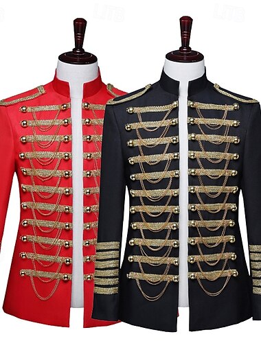  Rétro Vintage Rococo Manteau Bal Masqué Veste de cirque Prince Aristocrate Homme Carnaval Mascarade Mardi Gras Événement / Fête Adulte Manteau Printemps Automne & Hiver