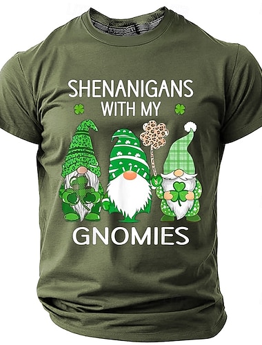  St. Patrick Herren Shamrock Irisches T-Shirt Kurzarm T-Shirt 3D Druck Rundhals T-Shirt Designer Freizeit Party Feiertag Club Schwarz Grün Grau Sommer Frühjahr Bekleidung Bekleidung S M L XL XXL XXXL