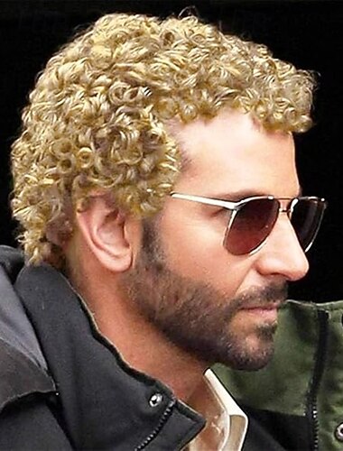  heren afro krullende pruik voor mannelijke kerel korte rocker pruik california halloween cosplay kostuum synthetische vezel vervangende pruiken