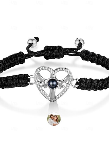  Personalisierte Foto-Projektion-Armband – Bestes Geschenk für Mama Hochzeitsgeschenk für Frauen mit anpassbarem Foto-Gravur
