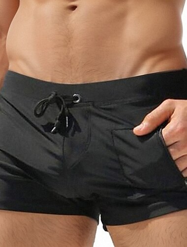  Hombre Bañadores Pantalones Bañador Natación Corto Bañadores Prendas de abajo Correa Natación Surf Playa Deportes acuáticos Color sólido Verano Primavera
