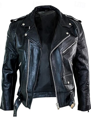  Voor heren Jas van imitatieleer Overgangsjack Bikerjack Motorjas Vakantie Dagelijks Winddicht Houd Warm Zak Herfst winter Effen Modieus Klassiek Revers Normaal Imitatieleer Zwart Jacks