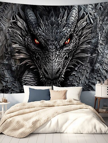  Drachen Tier Hängende Wandteppich Wandkunst Große Wandteppich Wandmalerei Dekor Fotohintergrund Decke Vorhang Zuhause Schlafzimmer Wohnzimmer Dekoration
