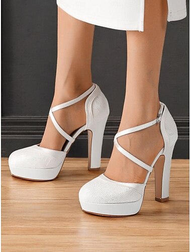  Damen-Plateau-Pumps aus blauem Satin mit überkreuzten Riemchen – elegante Pumps im Vintage-Stil für Hochzeiten und Abschlussfeiern