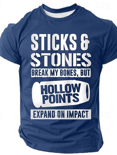  Männer Grafik T-Shirt Stöcke  Steine Hohlpunkt Zitat - Dunkler Humor Lifestyle Tee