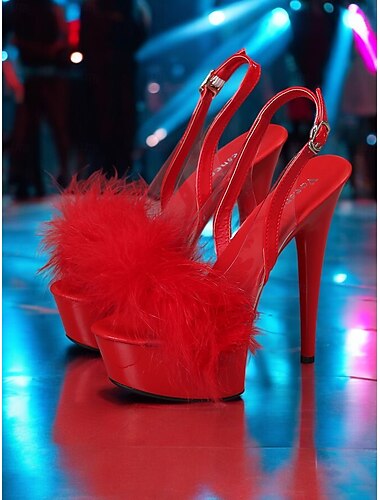  tacchi a spillo con plateau decorati con piume per le donne – scarpe da sposa glamour con punta aperta e design slingback