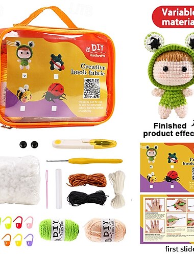  Häkelset für Anfänger, Daisy-Einkaufstasche, DIY-Stricksets für Daisy-Einkaufstasche mit Schritt-für-Schritt-Videoanleitungen, Häkelset für Anfänger für Erwachsene und Kinder