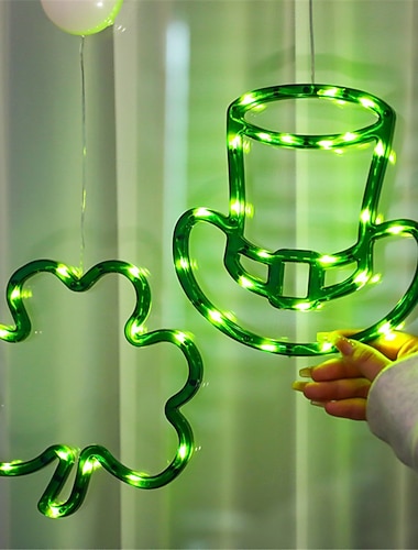  LED-Dekolicht mit dreiblättrigem Kleeblatt zum St. Patrick's Day – kreatives Hängeaccessoire als Feiertags- und Partydekoration, kleines Nachtlicht für Wohnzimmer, Schlafzimmer oder festliche Anlässe,