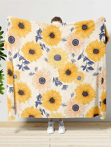  Foraldecken&amp; Überwürfe, Blumen-/Blüten-Polyester/Flanell-Toison-Wärmer, weiche, bequeme Decken, warme Bettwäsche, große Decke