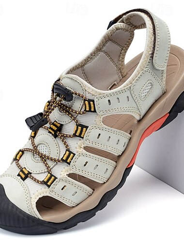  ανδρικά σανδάλια πεζοπορίας εξωτερικού χώρου - αναπνεύσιμο σχέδιο με κλειστά δάχτυλα, ρυθμιζόμενοι ιμάντες με κορδόνια, αντιολισθητική σόλα, άνετα καλοκαιρινά παπούτσια για πεζοπορία και κατασκήνωση
