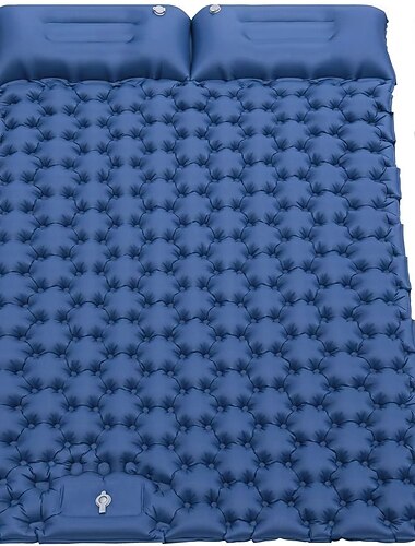  tragbare aufblasbare Unterlage für Outdoor-Camping mit Fußpumpe, wasserdichte Doppel-Isomatte für Picknicks und Autobett