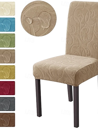  capas elásticas para cadeiras jacquard para sala de jantar, capa protetora de cadeira removível e lavável com encosto alto