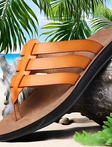  casual flip-flop sandaler i konstläder för män – bekväma stringtrosor med axelbandsdesign för sommarstrandkläder och dagligt bruk