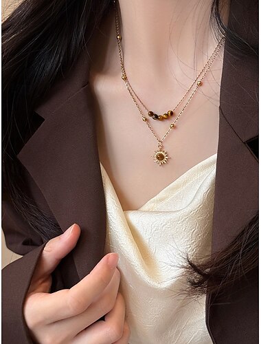  Collar Cromo Mujer Moda Estilo lindo Clásico Animal Colorido Forma de corazón Gargantillas Para Diario