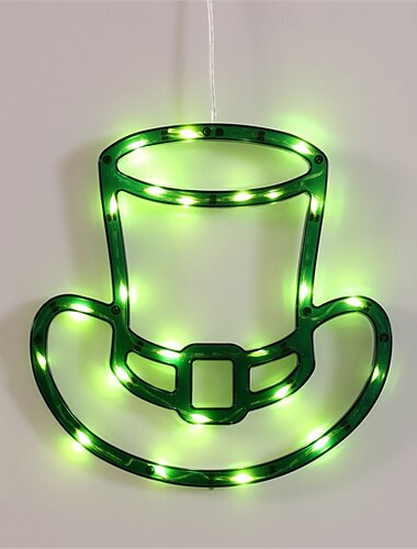  聖パトリックの日の三つ葉のクローバー LED 装飾ライト - クリエイティブな吊り下げアクセサリー ホリデー パーティー デコレーション リビングルーム、寝室、またはお祝いの行事用の小さなナイトライト 1 個