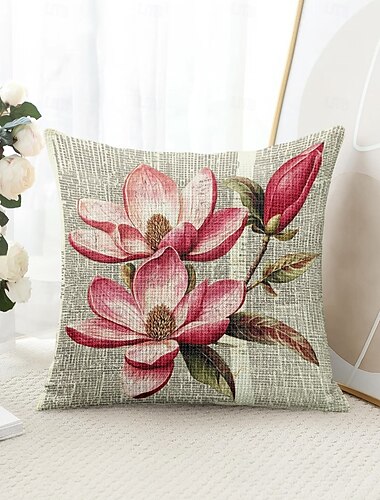  Vintage Floraler dekorative Kissenbezüge 1STK Weicher quadratischer Sofakissenbezug Kissenbezug für Schlafzimmer Wohnzimmer Sofa Stuhl