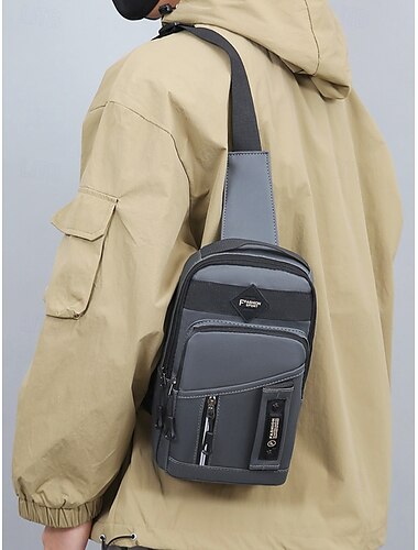  Wasserdichte Brusttasche und Umhängetasche für Herren – Robustes Design mit mehreren Taschen für Outdoor-Reisen, Sport und den täglichen Gebrauch. Farbe: Schwarz, Armeegrün, Dunkelblau