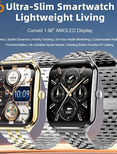  696 MT67 Orologio intelligente 1.96 pollice Intelligente Guarda Bluetooth ECG + PPG Pedometro Avviso di chiamata Compatibile con Android iOS Da donna Da uomo Standby lungo Impermeabile Controllo media