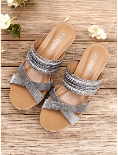  Sandalias elegantes sin cordones para mujer con tiras brillantes: cómodas sandalias de tacón grueso para fiestas, bodas y ocasiones especiales