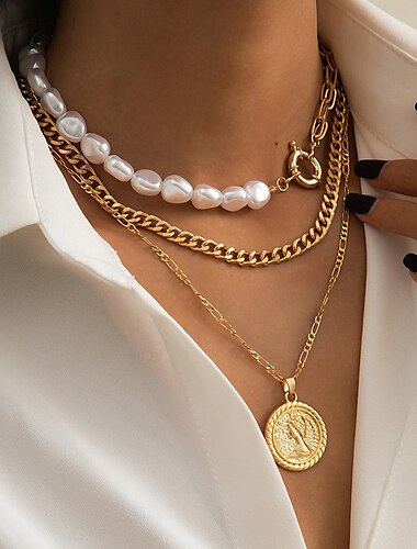  Halskette Chrom Damen Elegant Klassisch Modische Halsketten Für Täglich