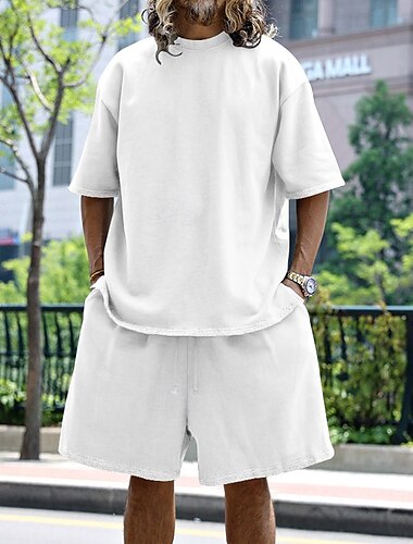  Hombre Camiseta Primavera verano Neutral Moda Diario Cuello redondo Vacaciones Calle Casual Negro Blanco Azul Camiseta superior para hombre