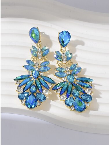 Boucles d'oreilles pendantes en cristal rose pour femmes – bijoux élégants pour les mariages, les soirées et les occasions formelles