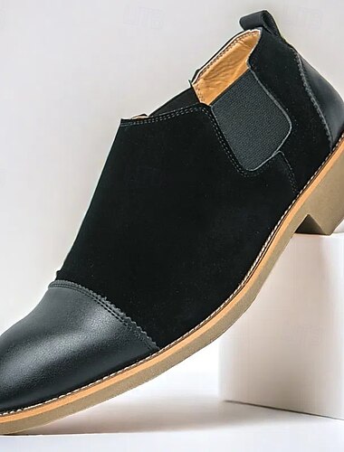  Hellbraune Chelsea-Stiefel für Herren mit Obermaterial aus Kunstleder und Wildleder – elastisches Slip-On-Design, lässig und bequem für den Alltag oder halbformelle Anlässe