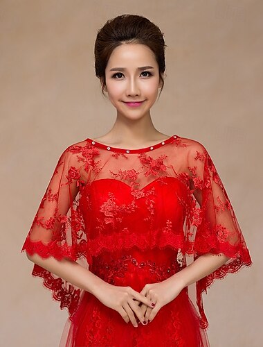 Ayliss Damen-Hochzeitsschal aus Spitze, bestickter Brautschal, Bolero, Umhang, Schulterüberzug, Abendkleid, Abschlussball, Partykleid