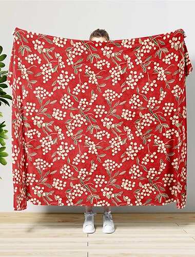  Couverture à motif floral vintage super doux, couvertures en flanelle fantaisie, chaudes, imprimées en 3d, cadeaux pour toutes les saisons, grande couverture