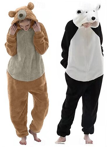  Adulte Animal Costume de groupe Tenues de nuit Costume grenouillère Costume de carnaval Ours Combinaison de Pyjamas Pyjamas Kigurumi Déguisement drôle Pour Homme et Femme Noël Carnaval Dessin animé