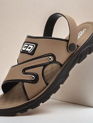  sandálias masculinas casuais abertas - tiras ajustáveis confortáveis com sola antiderrapante para uso na praia e ao ar livre no verão