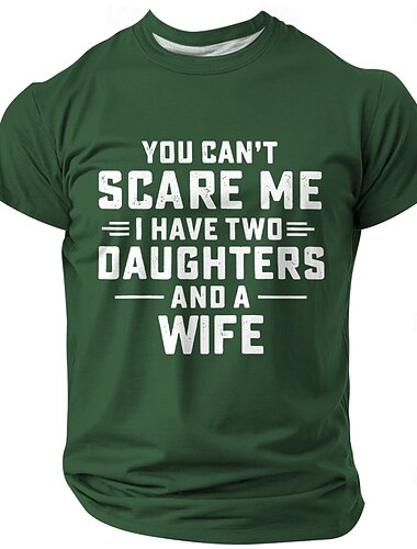  Herren Lustiges Grafik T-Shirt | "Du Kannst Mich Nicht Einschüchtern Ich Habe Zwei Töchter Und Eine Frau" Familien Humor Papa T-Shirt
